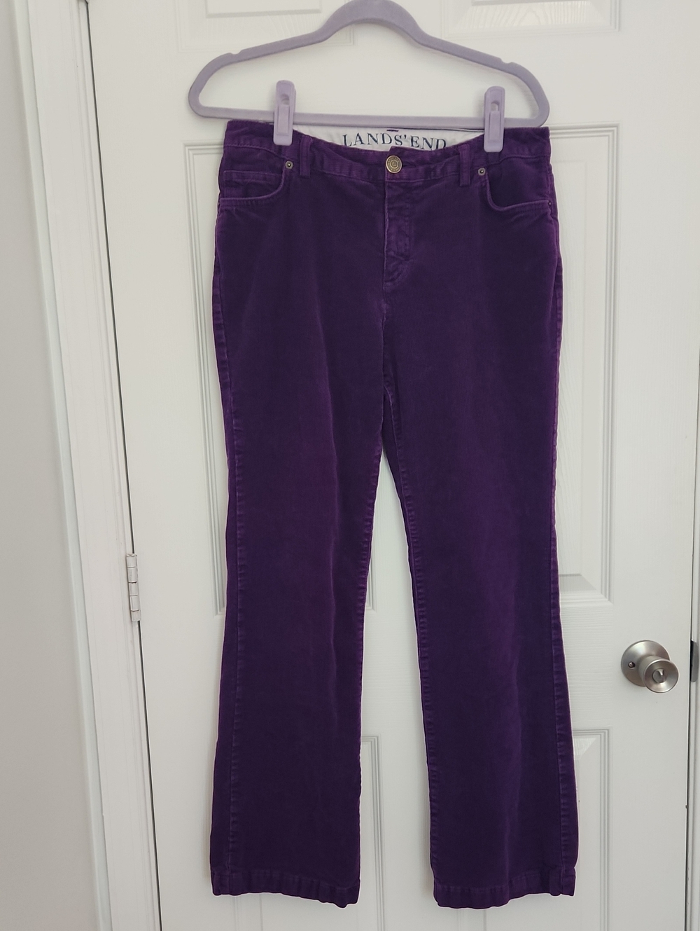 Fall Western Cowgirl Cottagecore Lands' End Women's Purple Corduroy Jeans